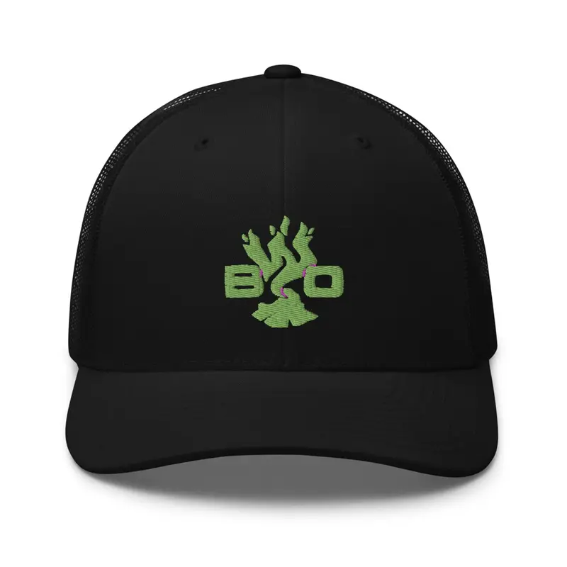 Green logo trucker cap